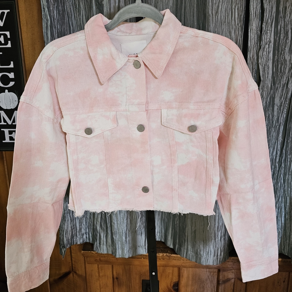 Elodie Light Pink Tie-Dye Jean Jacket